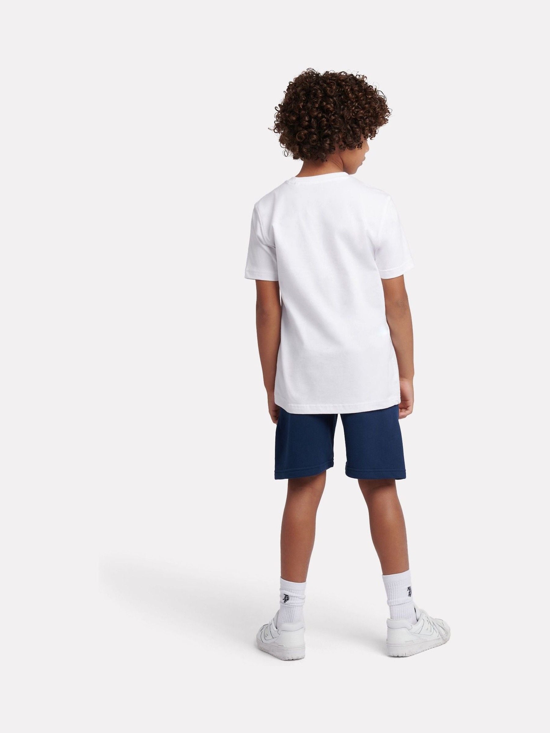 Dsiney Kidz - New Balance White Stacked Logo T-Shirt & Shorts Set image 4