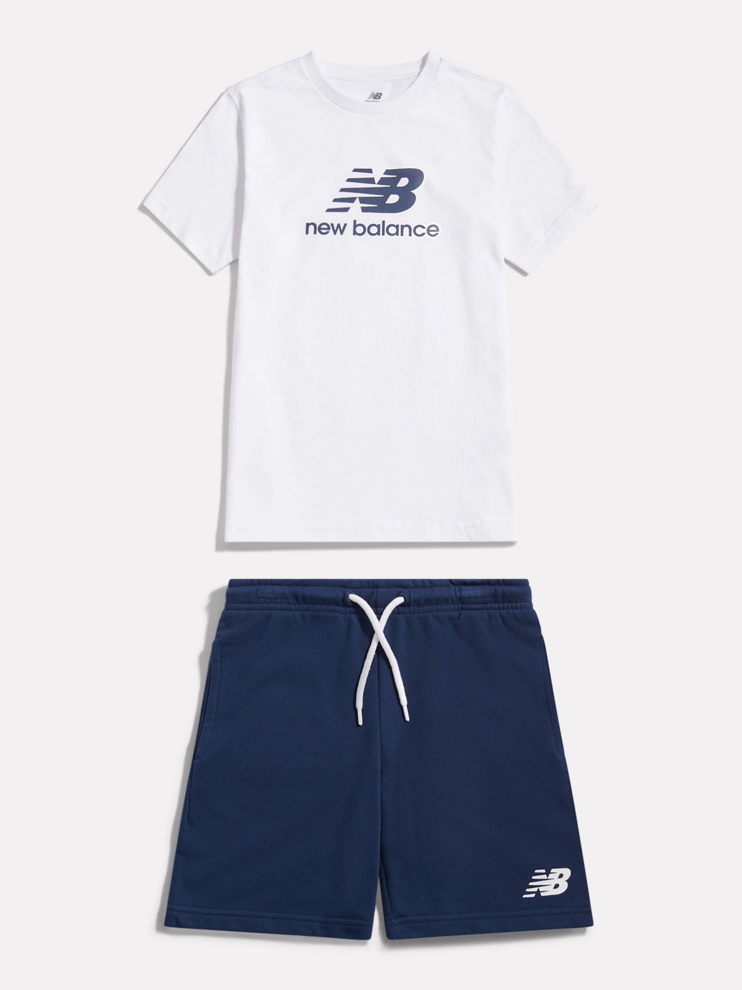 Dsiney Kidz - New Balance White Stacked Logo T-Shirt & Shorts Set image 7