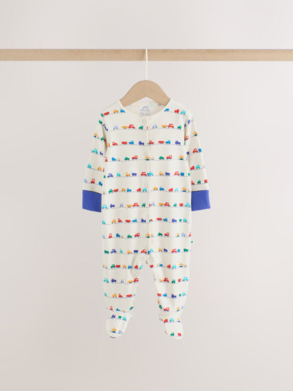 Bright Transport Two Way Zip Baby Sleepsuits 4 Pack (0mths-2yrs) image 7
