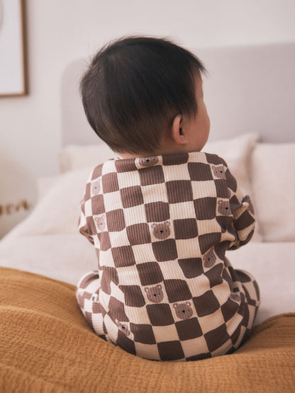 Brown Bear Two Way Zip Baby Sleepsuits 4 Pack (0mths-3yrs) image 3