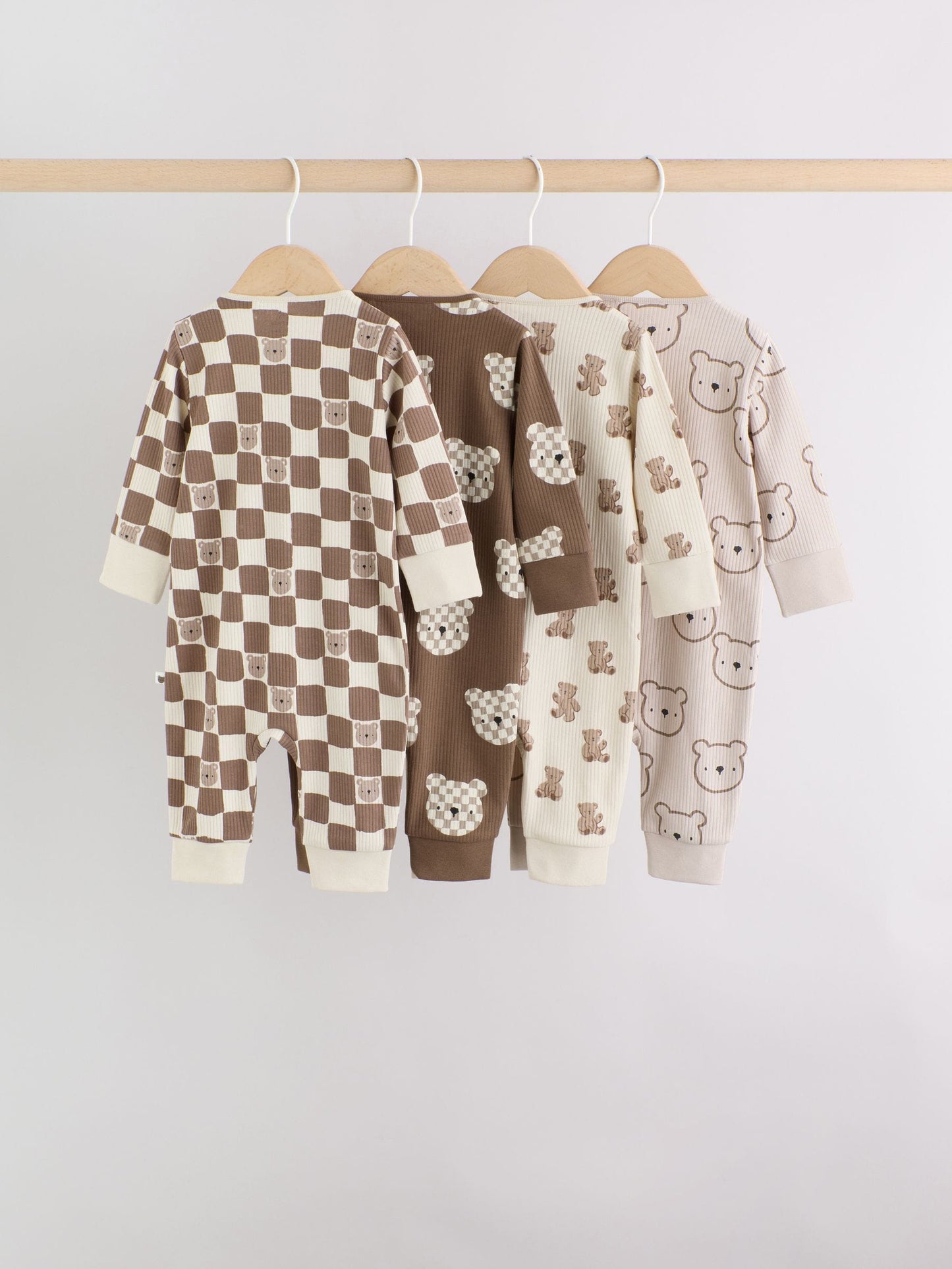 Brown Bear Two Way Zip Baby Sleepsuits 4 Pack (0mths-3yrs) image 5