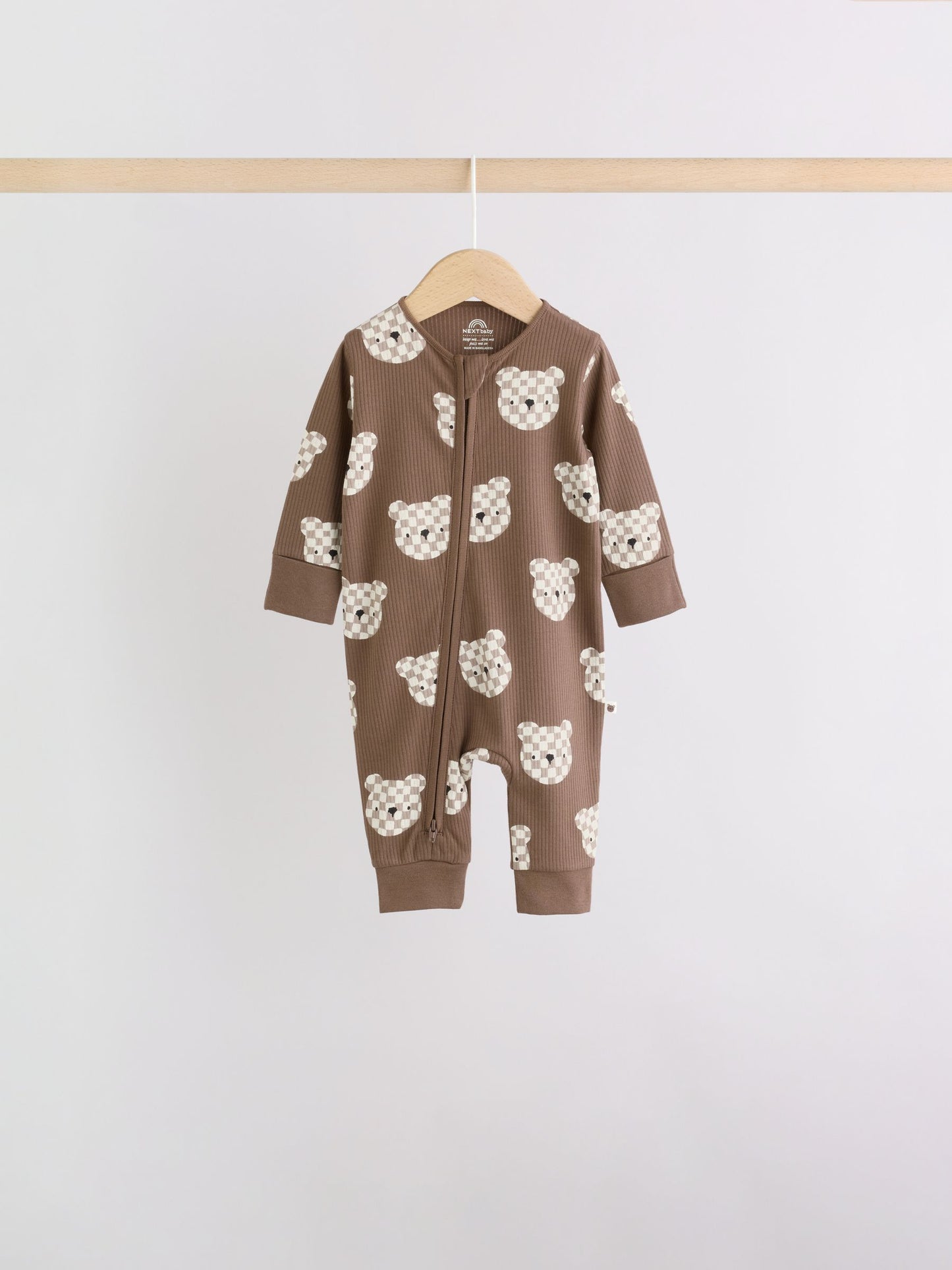 Brown Bear Two Way Zip Baby Sleepsuits 4 Pack (0mths-3yrs) image 8