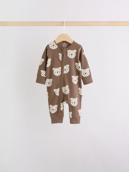 Brown Bear Two Way Zip Baby Sleepsuits 4 Pack (0mths-3yrs) image 8