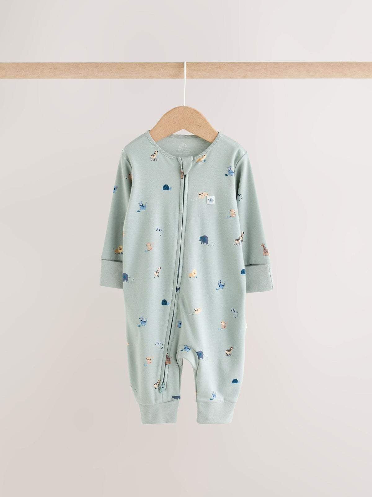 Blue 3 Pack Two Way Zip Baby Sleepsuits 3 Pack (0mths-3yrs) image 7