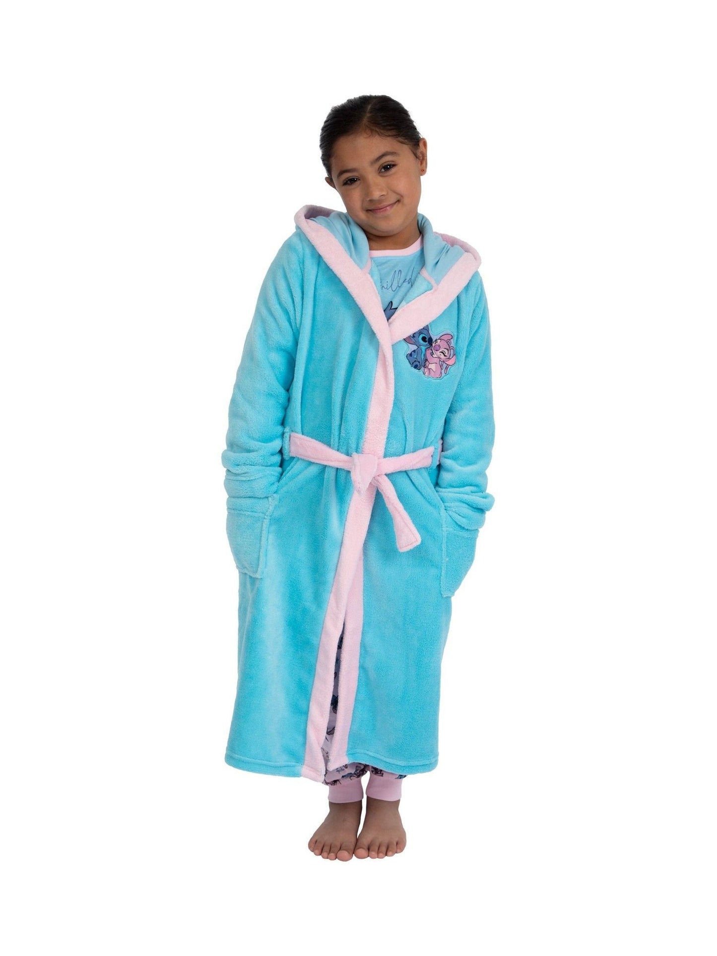 Character Blue Disney Lilo And Stitch Dressing Gown And Pyjamas Set image 6