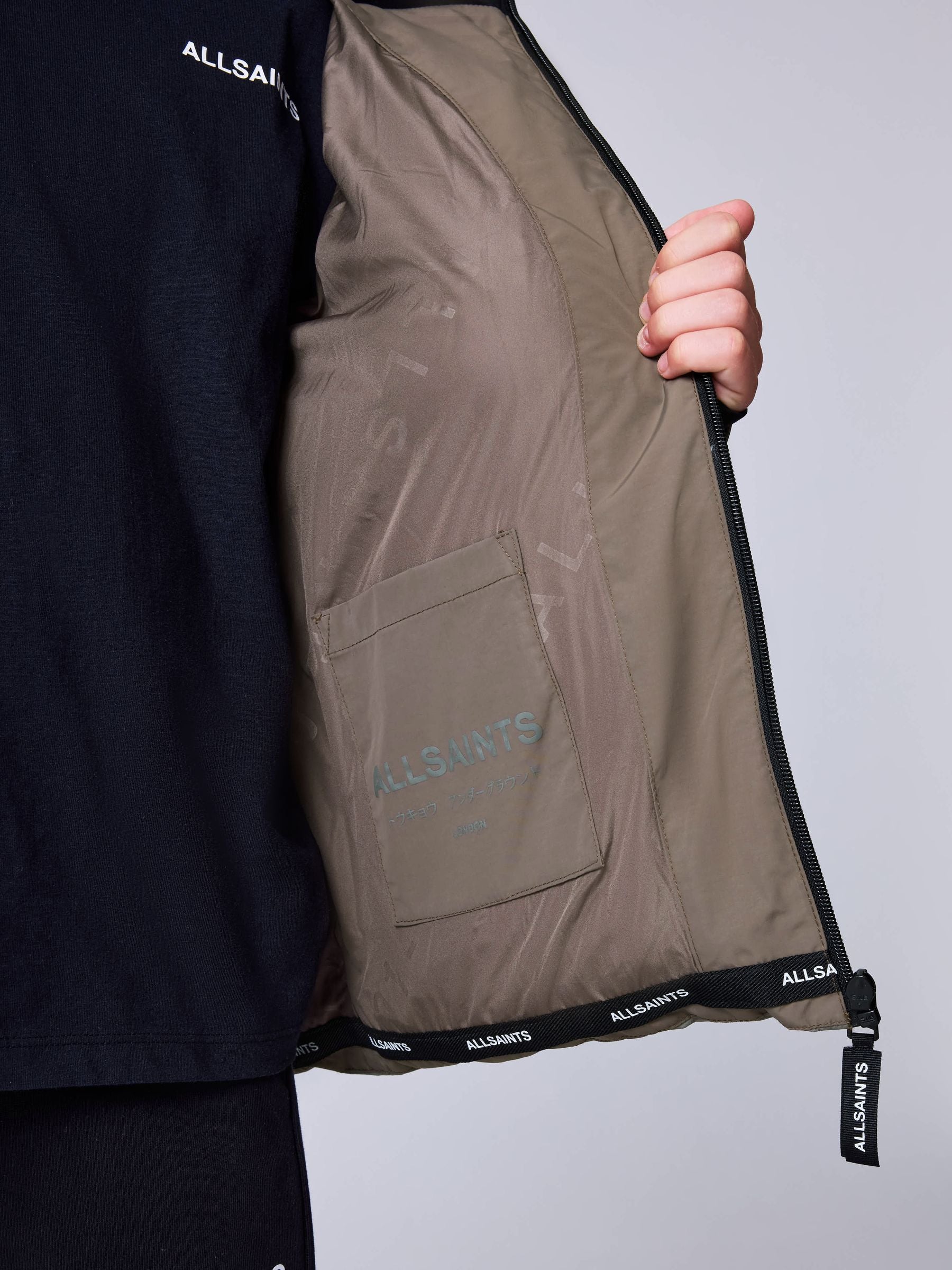 Dsiney Kidz - smALLSAINTS Khaki Green Underground Short Padded Coat image 11