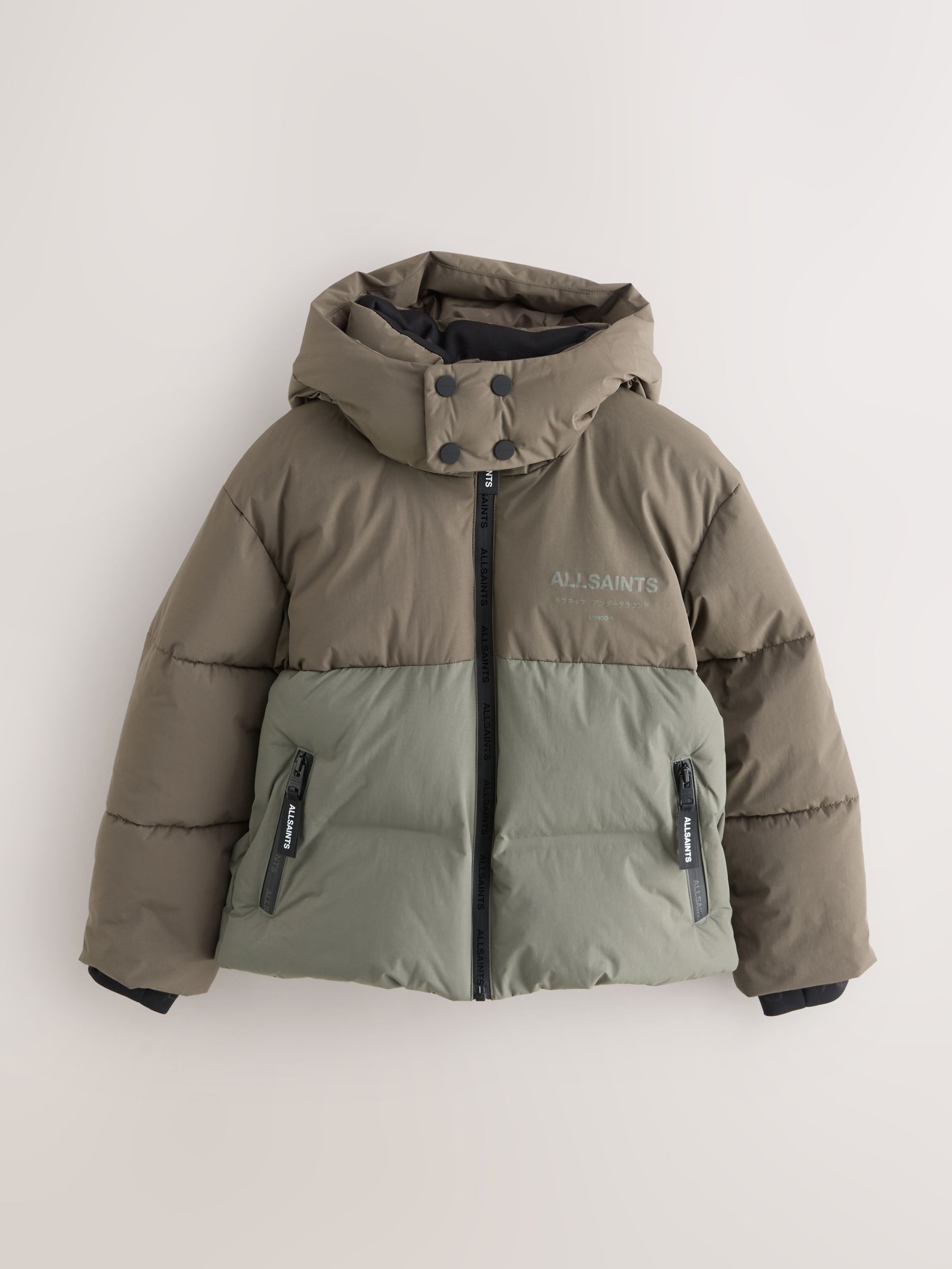 Dsiney Kidz - smALLSAINTS Khaki Green Underground Short Padded Coat image 12