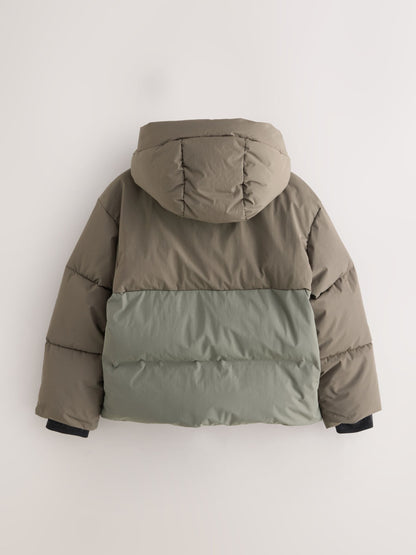 Dsiney Kidz - smALLSAINTS Khaki Green Underground Short Padded Coat image 13