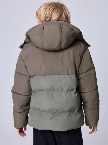 Dsiney Kidz - smALLSAINTS Khaki Green Underground Short Padded Coat image 3