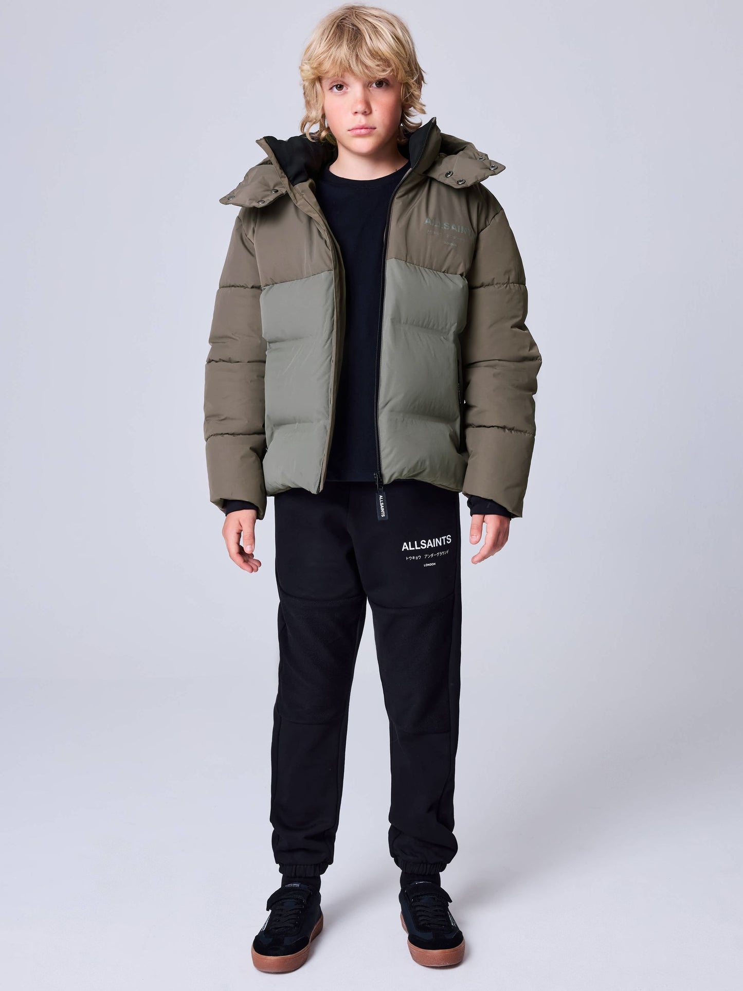 Dsiney Kidz - smALLSAINTS Khaki Green Underground Short Padded Coat image 4