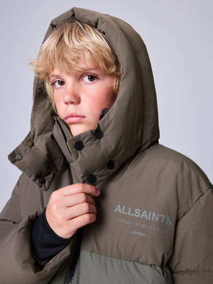 Dsiney Kidz - smALLSAINTS Khaki Green Underground Short Padded Coat image 9