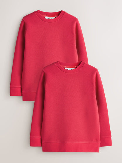 Dsiney Kidz - Clarks Red Unisex Crew Neck School 2 Pack Sweat Top image 1