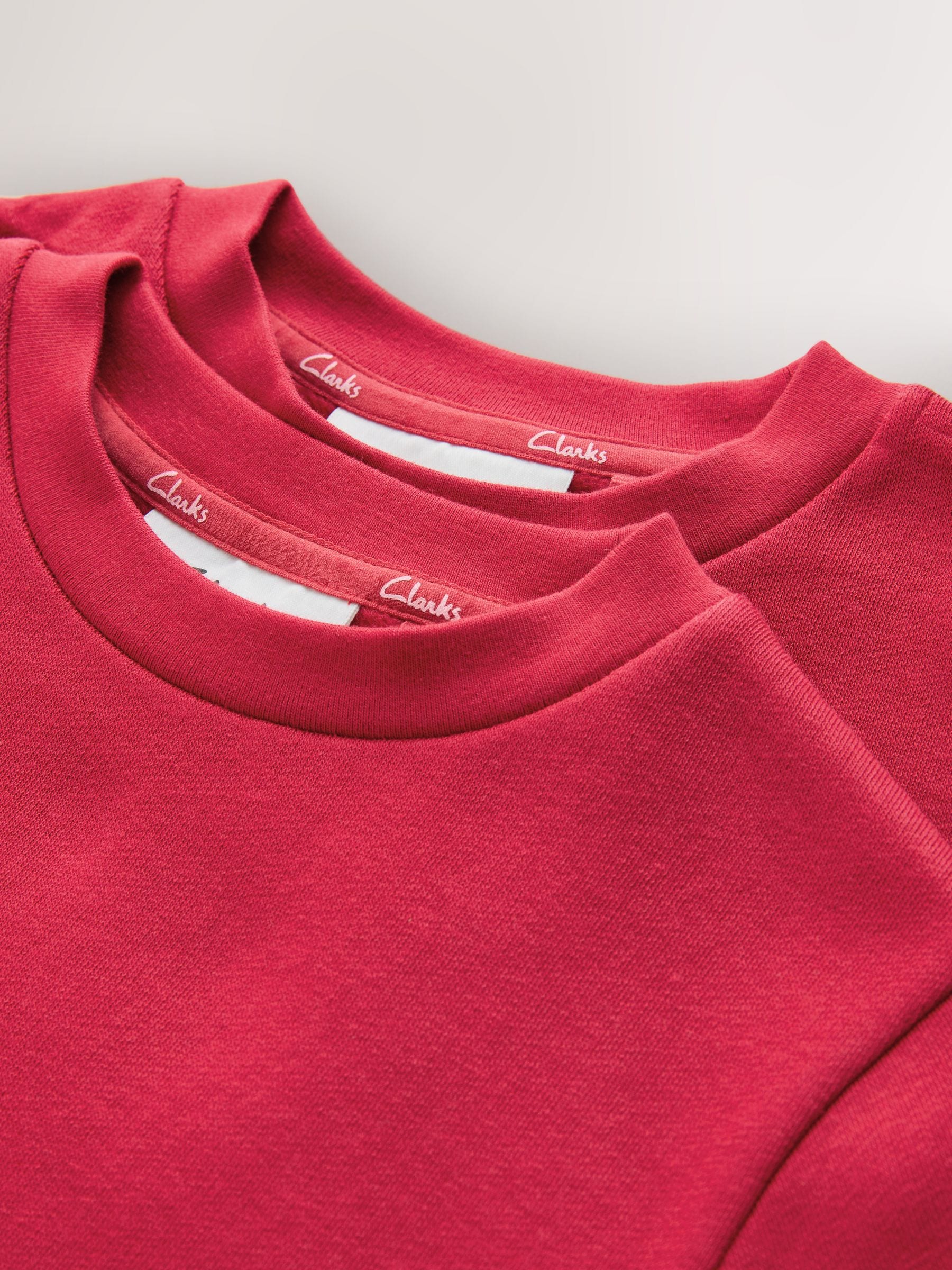 Dsiney Kidz - Clarks Red Unisex Crew Neck School 2 Pack Sweat Top image 5