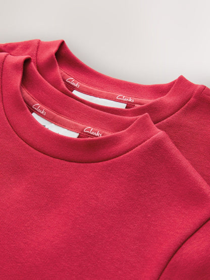 Dsiney Kidz - Clarks Red Unisex Crew Neck School 2 Pack Sweat Top image 5