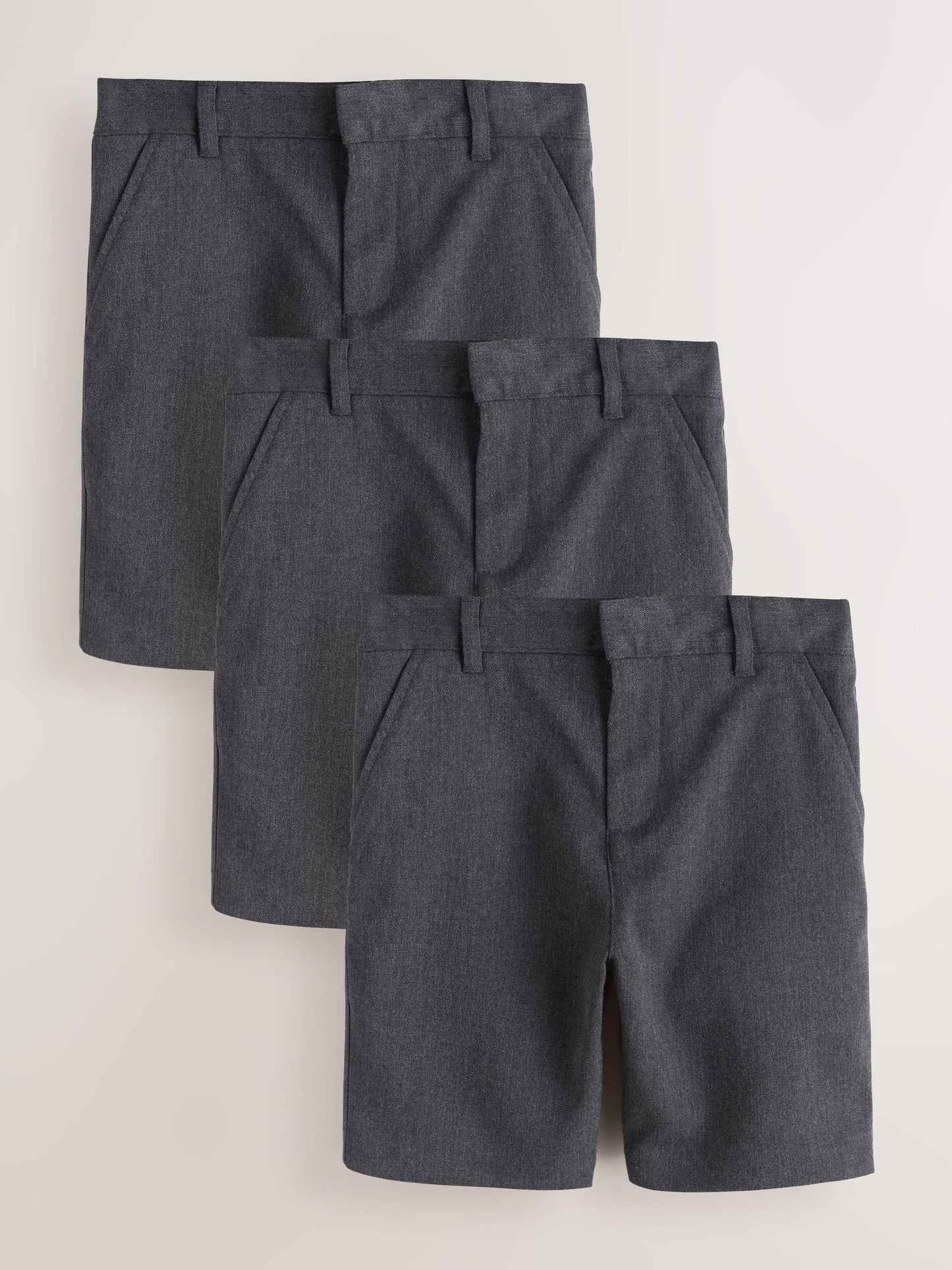 Dsiney Kidz - Clarks Grey Regular Waist Pull-On Regular School Shorts 3 Pack image 1