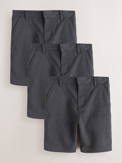 Dsiney Kidz - Clarks Grey Regular Waist Pull-On Regular School Shorts 3 Pack image 1
