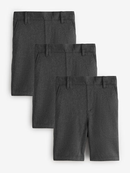 Dsiney Kidz - Clarks Grey Pull On Waist Pull-On Regular School Shorts 3 Pack image 1