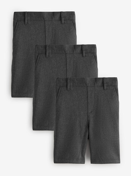 Dsiney Kidz - Clarks Grey Pull On Waist Pull-On Regular School Shorts 3 Pack image 1