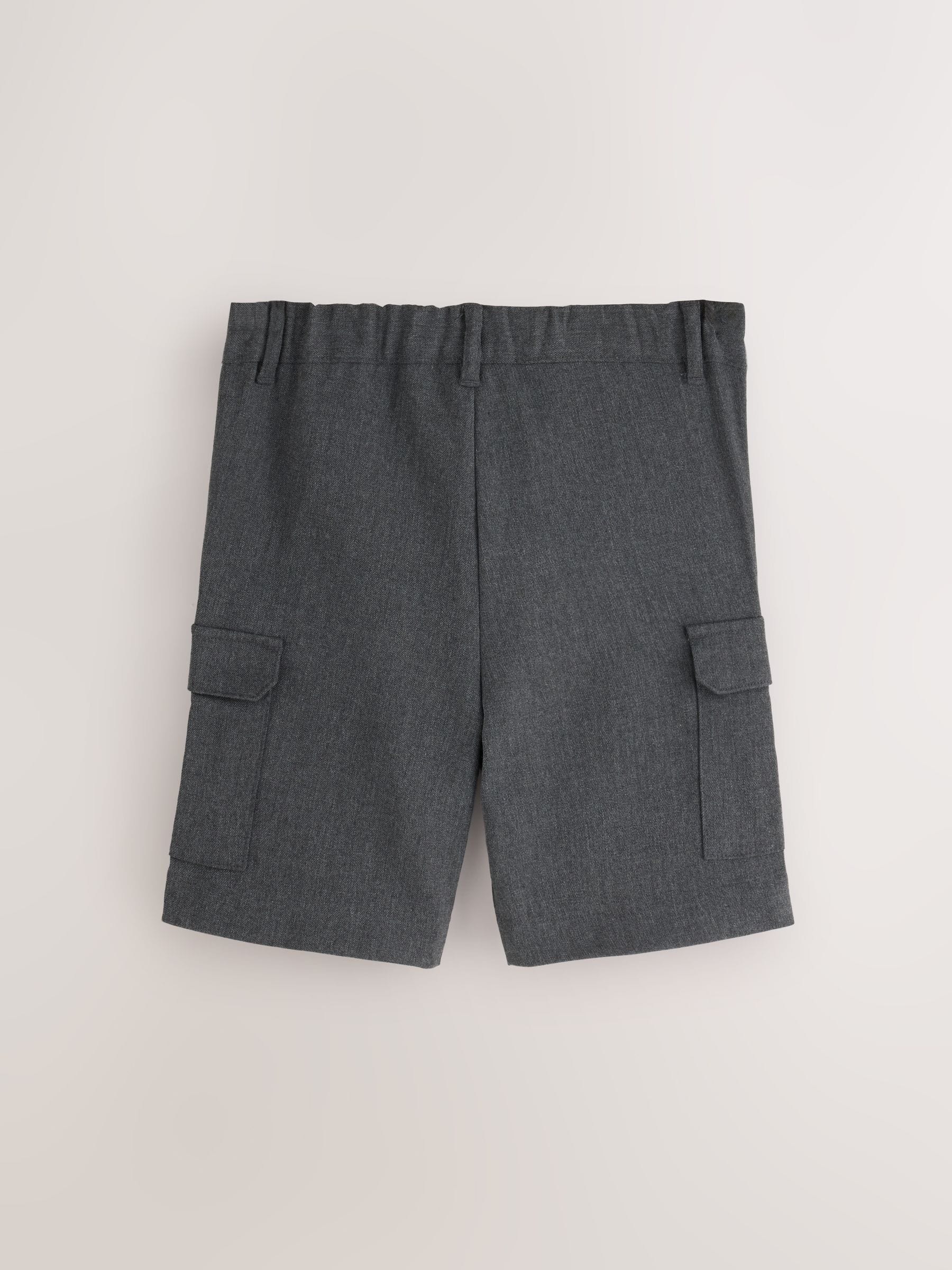 Dsiney Kidz - Clarks Grey Cargo Pull-On Regular School Shorts 2 Pack image 3