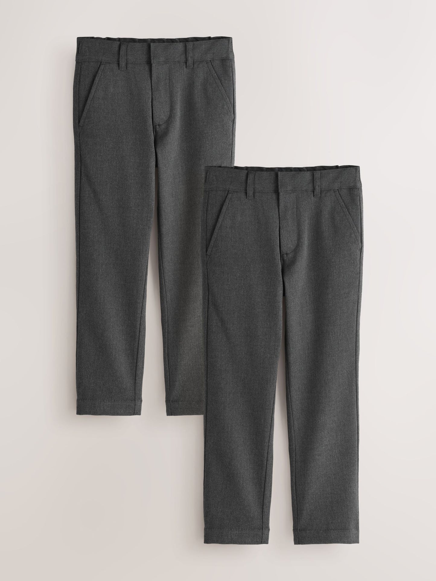 Dsiney Kidz - Clarks Grey Slim Waist Regular Length Fastening School 2 Pack Trousers image 1