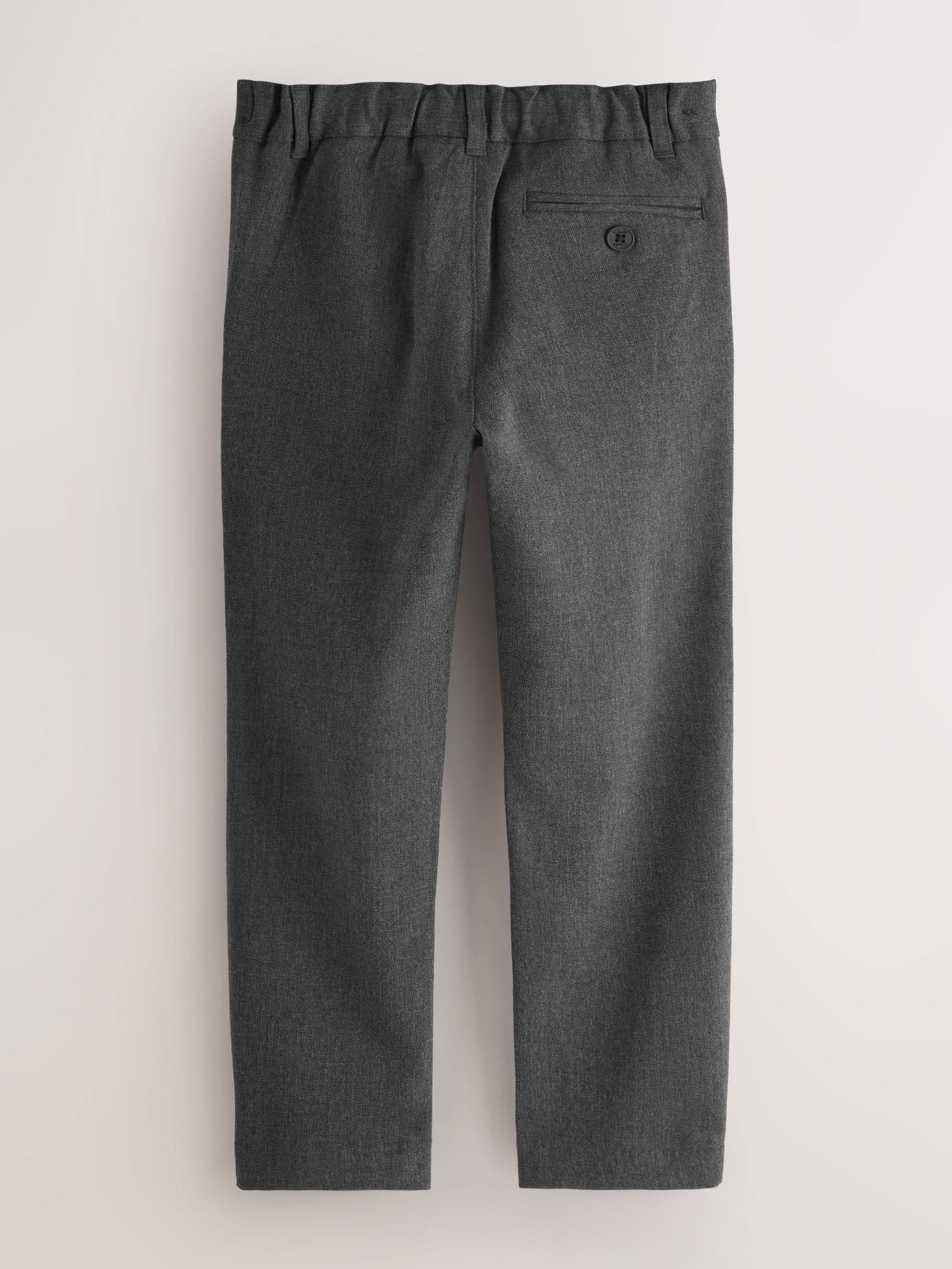Dsiney Kidz - Clarks Grey Slim Waist Regular Length Fastening School 2 Pack Trousers image 3