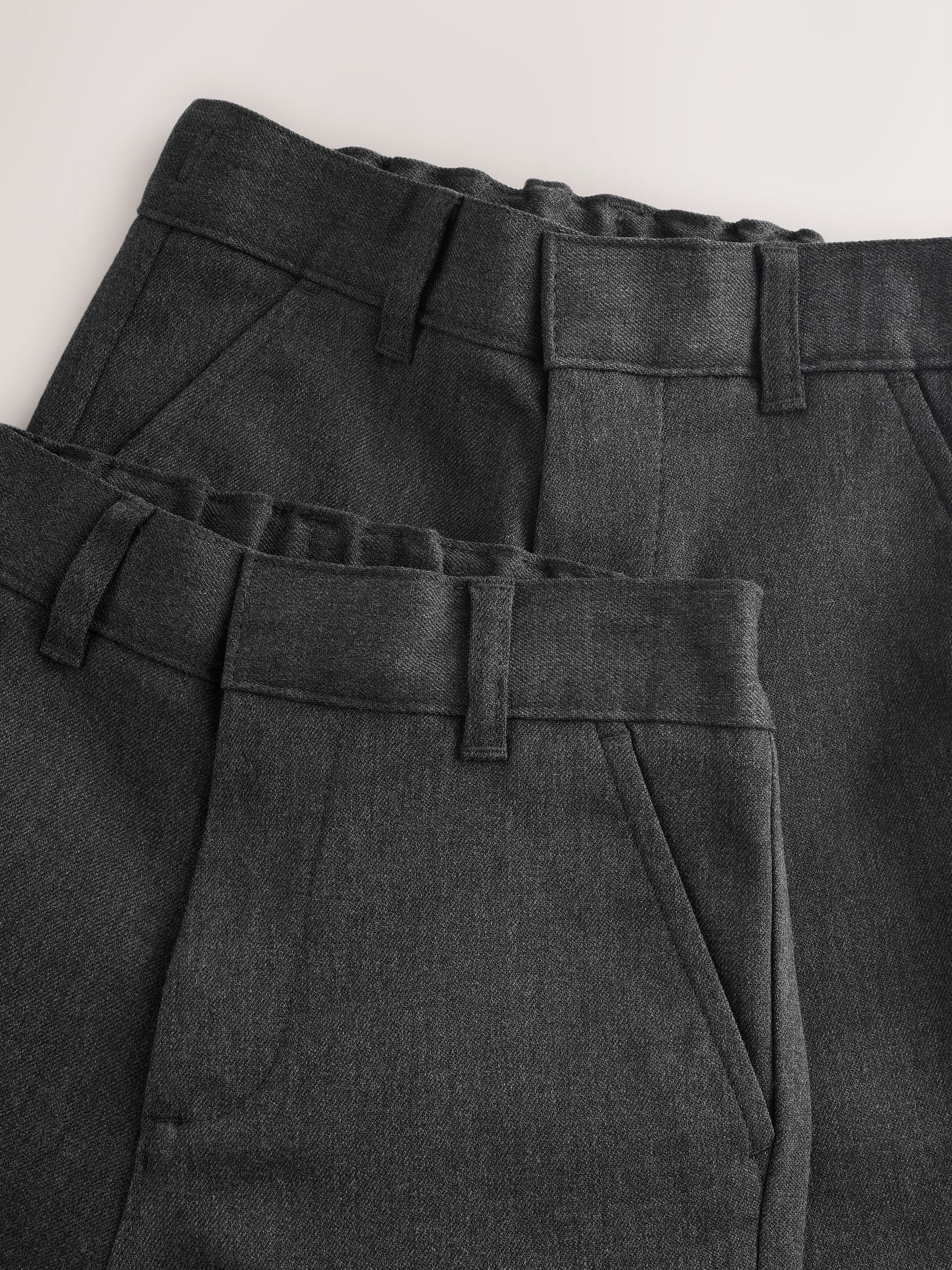 Dsiney Kidz - Clarks Grey Slim Waist Regular Length Fastening School 2 Pack Trousers image 6