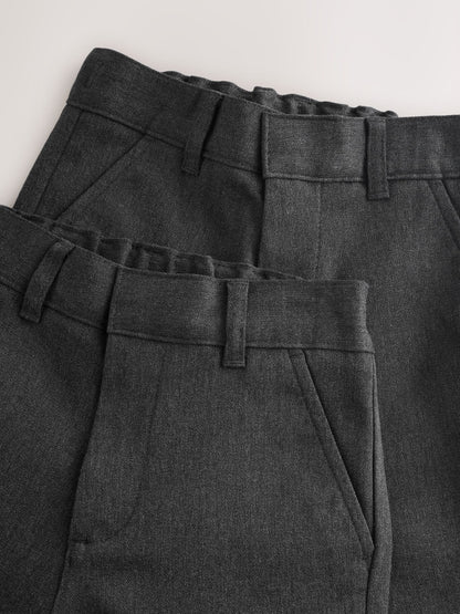 Dsiney Kidz - Clarks Grey Slim Waist Regular Length Fastening School 2 Pack Trousers image 6