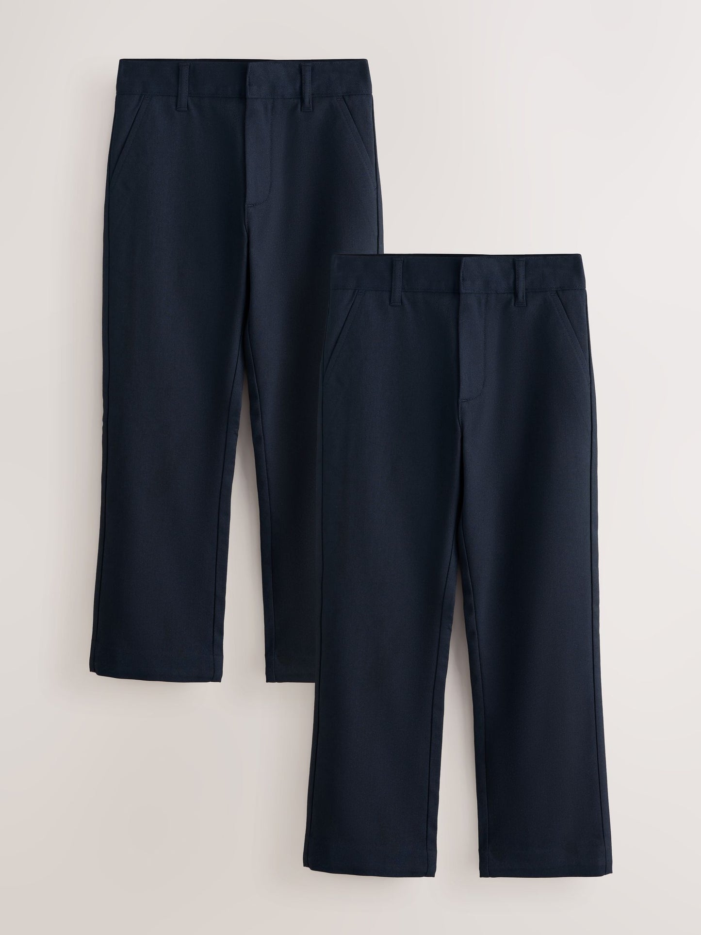 Dsiney Kidz - Clarks Navy Slim Waist Regular Length Fastening School 2 Pack Trousers image 1