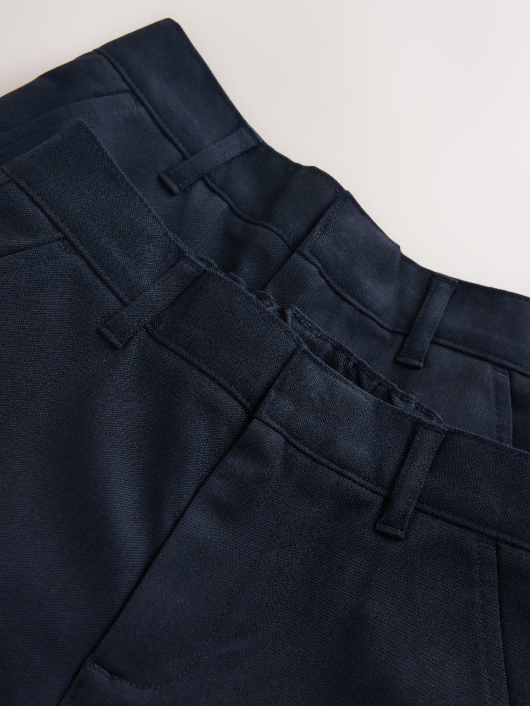Dsiney Kidz - Clarks Navy Slim Waist Regular Length Fastening School 2 Pack Trousers image 5