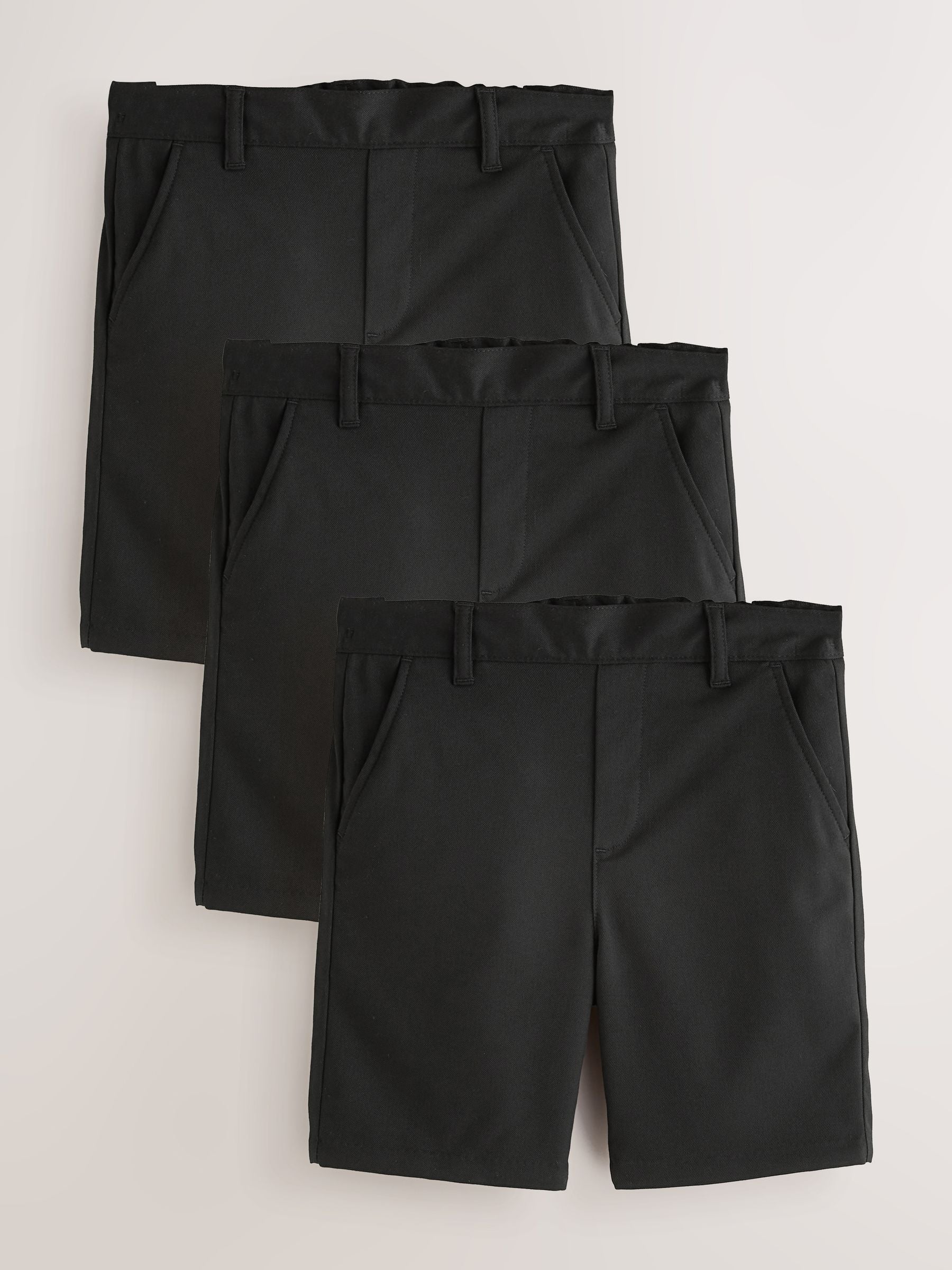 Dsiney Kidz - Clarks Black Pull On Waist Pull-On Regular School Shorts 3 Pack image 1
