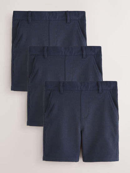 Dsiney Kidz - Clarks Navy Pull On Waist Pull-On Regular School Shorts 3 Pack image 1