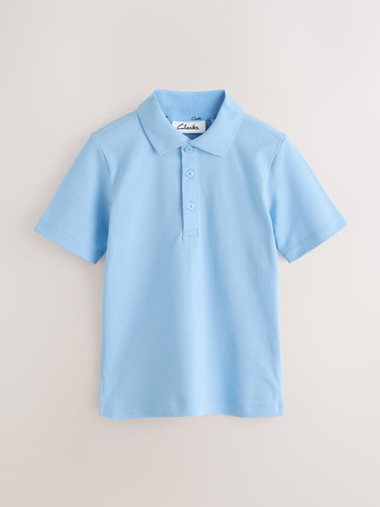 Dsiney Kidz - Clarks Blue Short Sleeve School Polo Shirts 5 Pack image 5