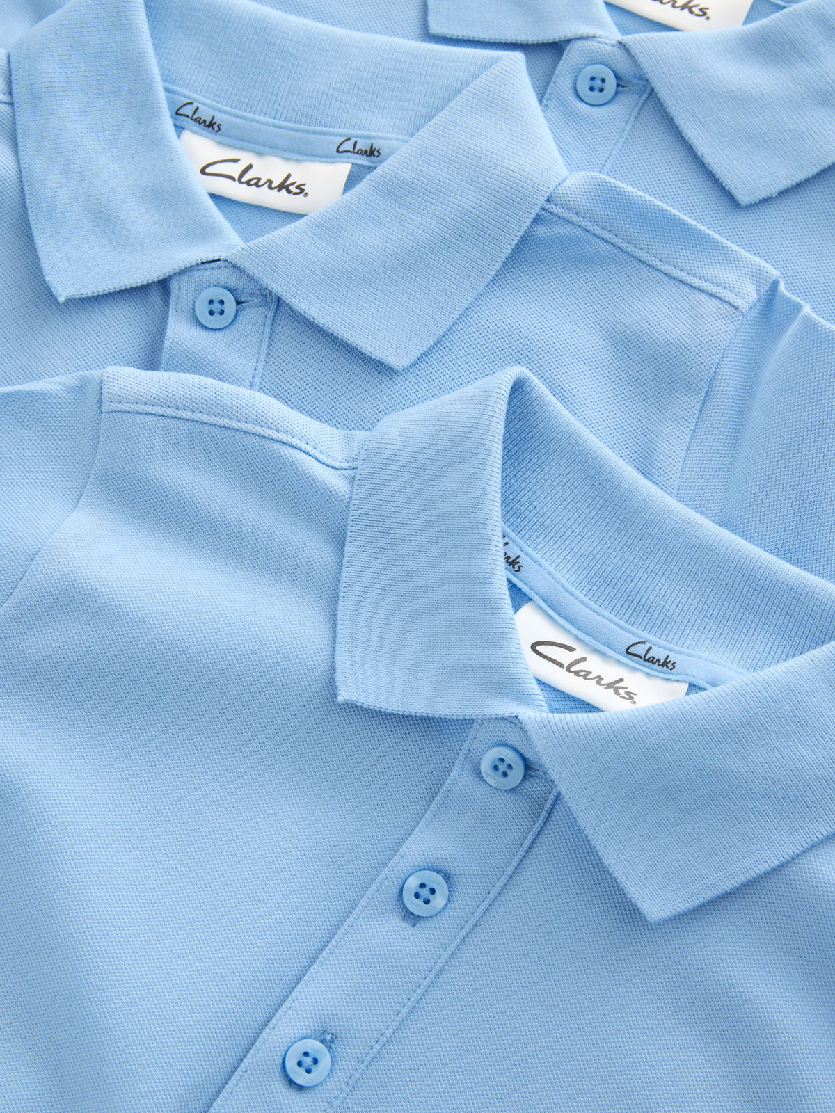 Dsiney Kidz - Clarks Blue Short Sleeve School Polo Shirts 5 Pack image 7