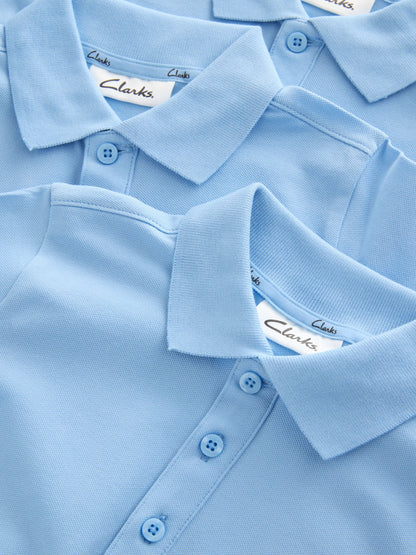 Dsiney Kidz - Clarks Blue Short Sleeve School Polo Shirts 5 Pack image 7
