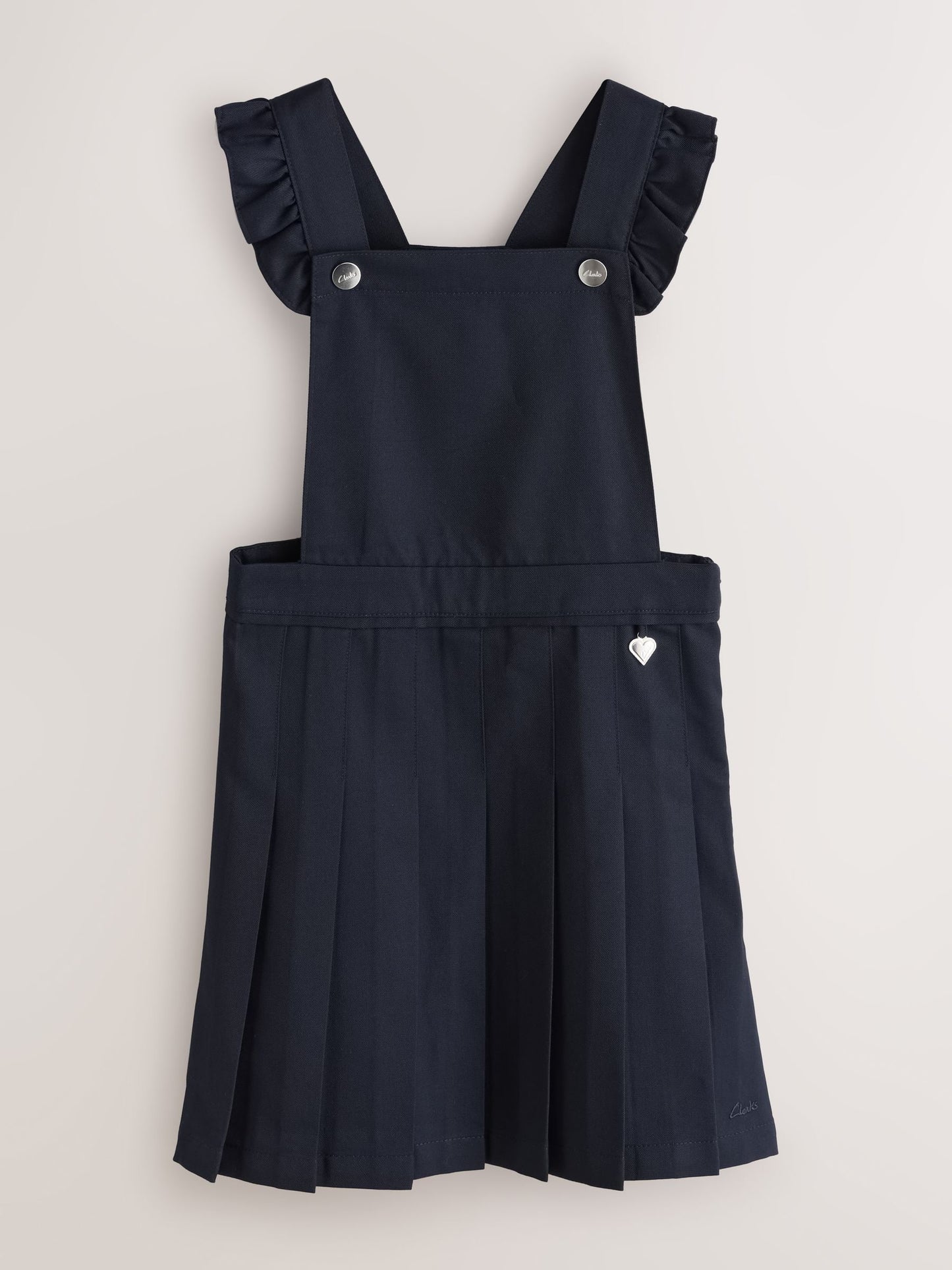 Clarks Navy Frill Shoulder Pleated School Pinafore Dress image 1