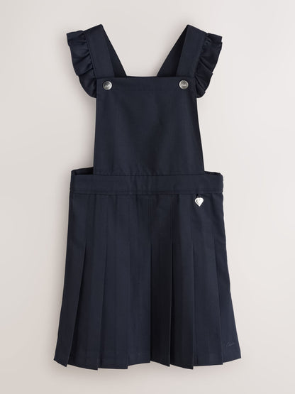Clarks Navy Frill Shoulder Pleated School Pinafore Dress image 1
