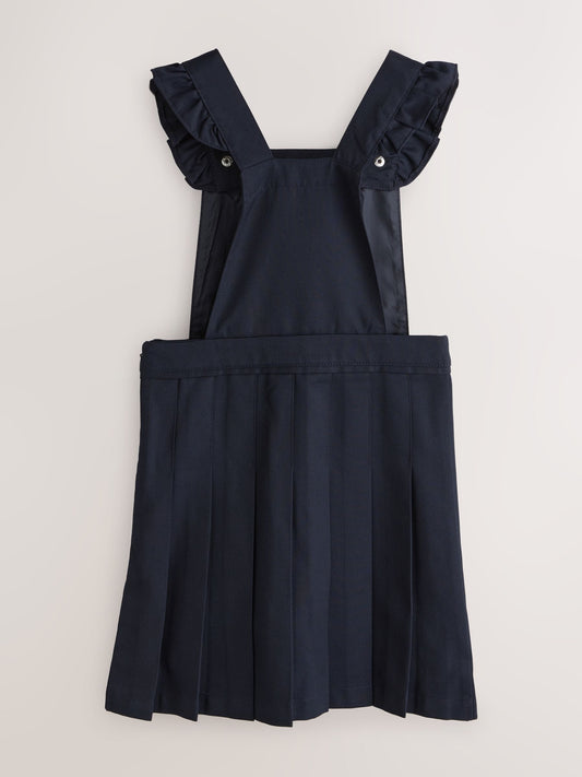Clarks Navy Frill Shoulder Pleated School Pinafore Dress image 2