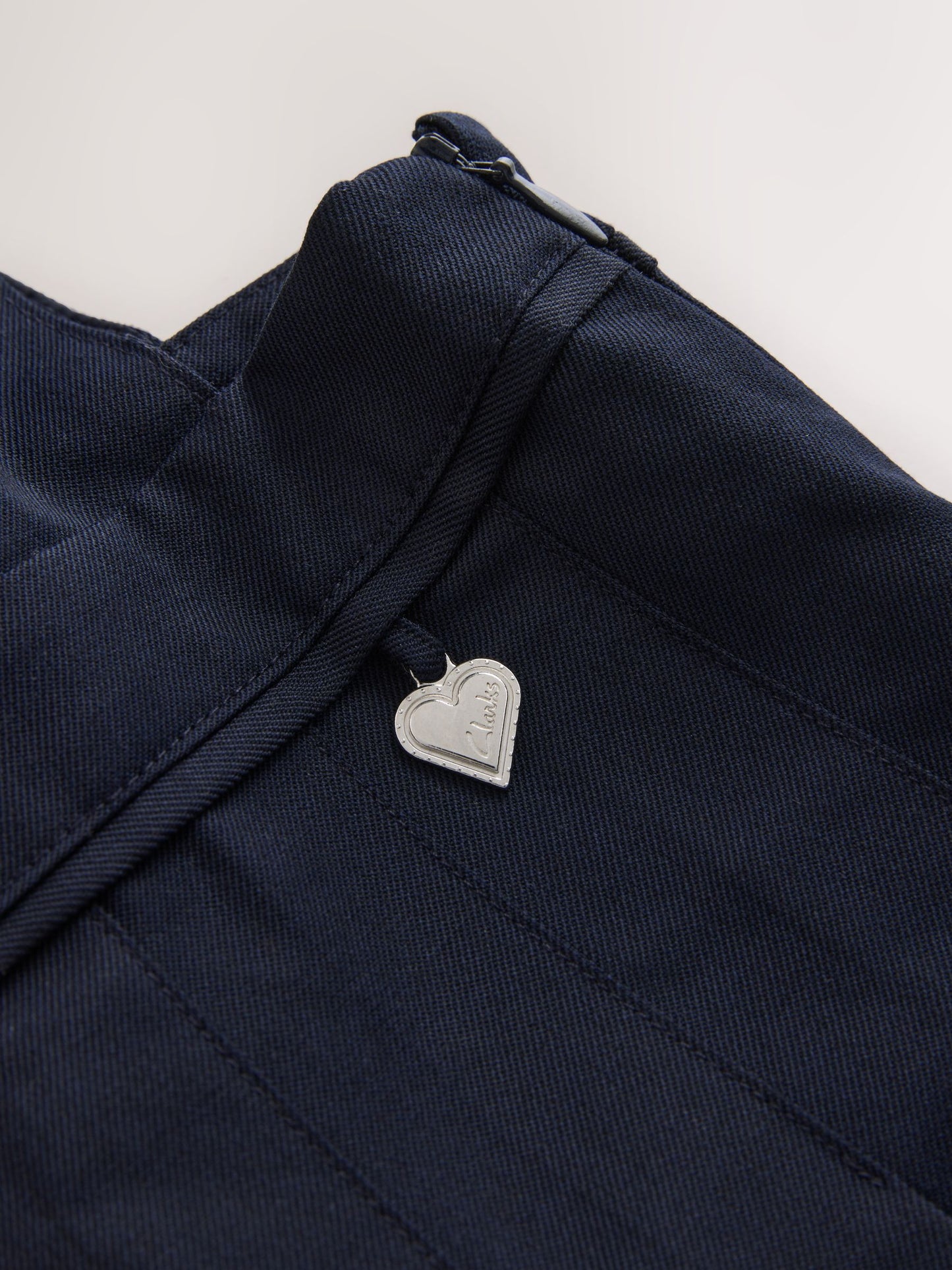 Clarks Navy Frill Shoulder Pleated School Pinafore Dress image 3