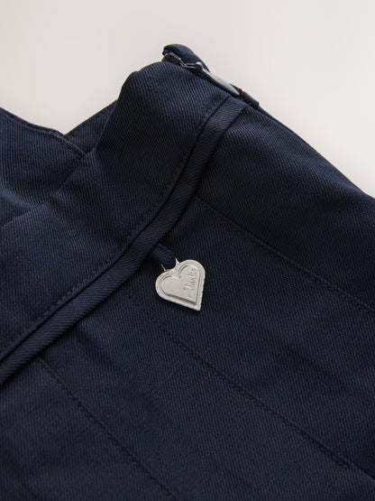 Clarks Navy Frill Shoulder Pleated School Pinafore Dress image 3