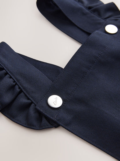 Clarks Navy Frill Shoulder Pleated School Pinafore Dress image 4