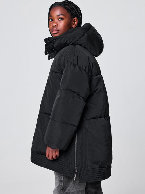 smALLSAINTS Black Longline Logo Padded Coat - image 1