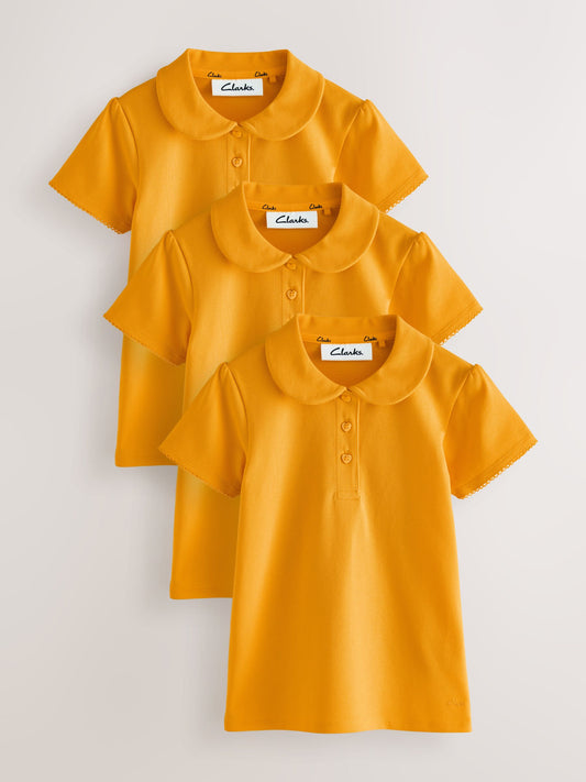 Dsiney Kidz - Clarks Yellow Short Sleeve School Polo Shirts 3 Pack image 1