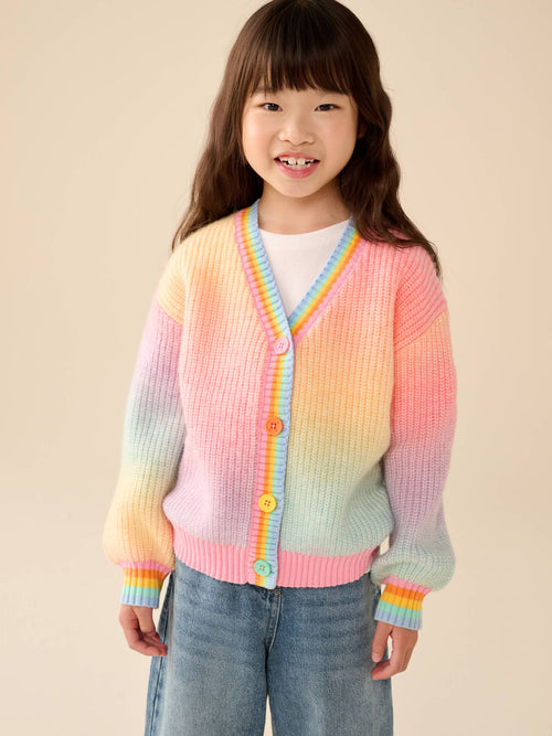 Dsiney Kidz - Little Bird by Jools Oliver Rainbow Ombre V-Neck Cardigan image 1