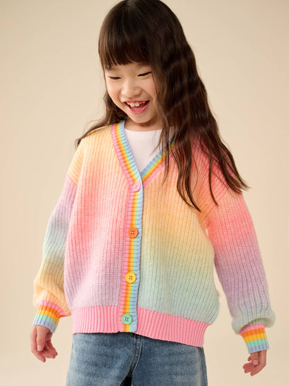 Dsiney Kidz - Little Bird by Jools Oliver Rainbow Ombre V-Neck Cardigan image 2