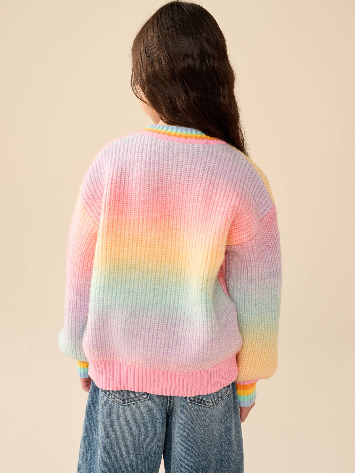 Dsiney Kidz - Little Bird by Jools Oliver Rainbow Ombre V-Neck Cardigan image 4