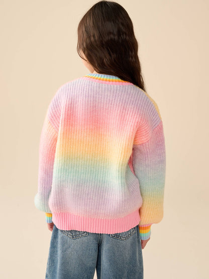 Dsiney Kidz - Little Bird by Jools Oliver Rainbow Ombre V-Neck Cardigan image 4