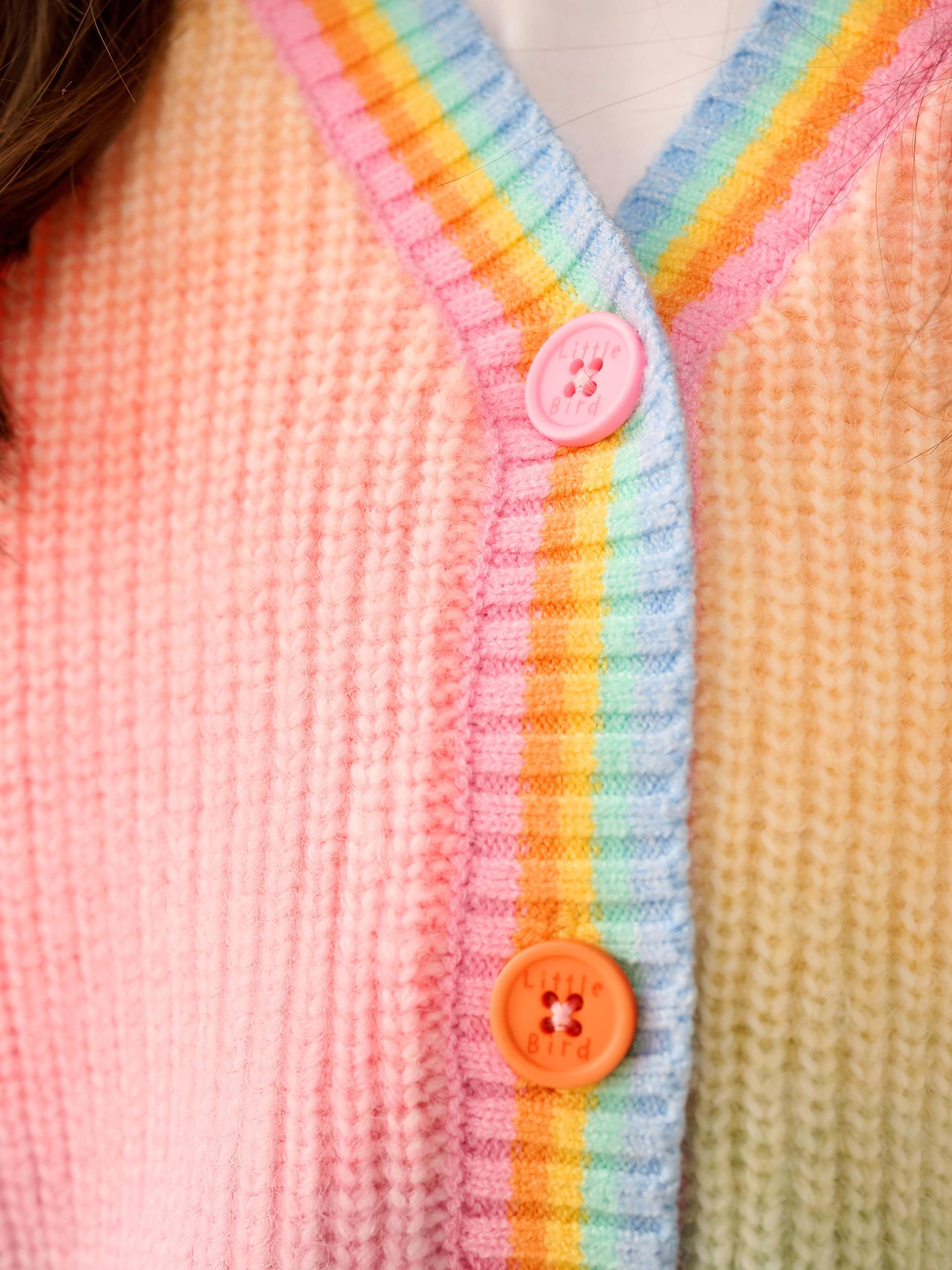 Dsiney Kidz - Little Bird by Jools Oliver Rainbow Ombre V-Neck Cardigan image 5