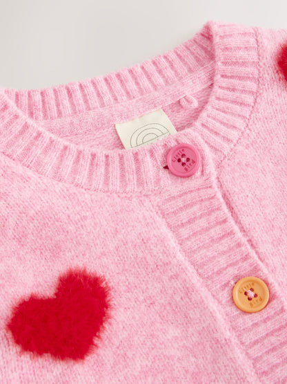 Dsiney Kidz - Little Bird by Jools Oliver Pink & Red Fluffy Heart Cardigan image 10