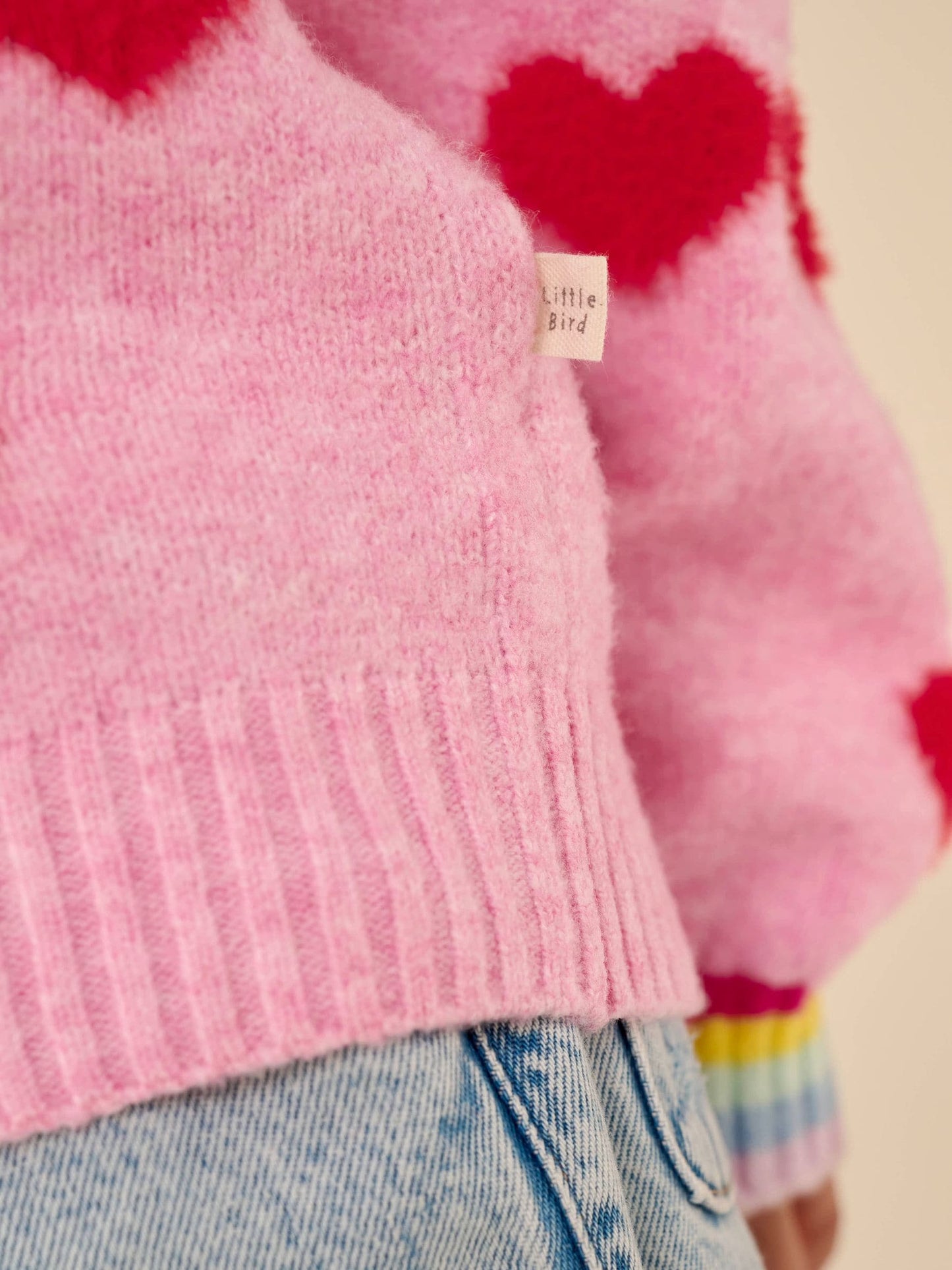 Dsiney Kidz - Little Bird by Jools Oliver Pink & Red Fluffy Heart Cardigan image 6