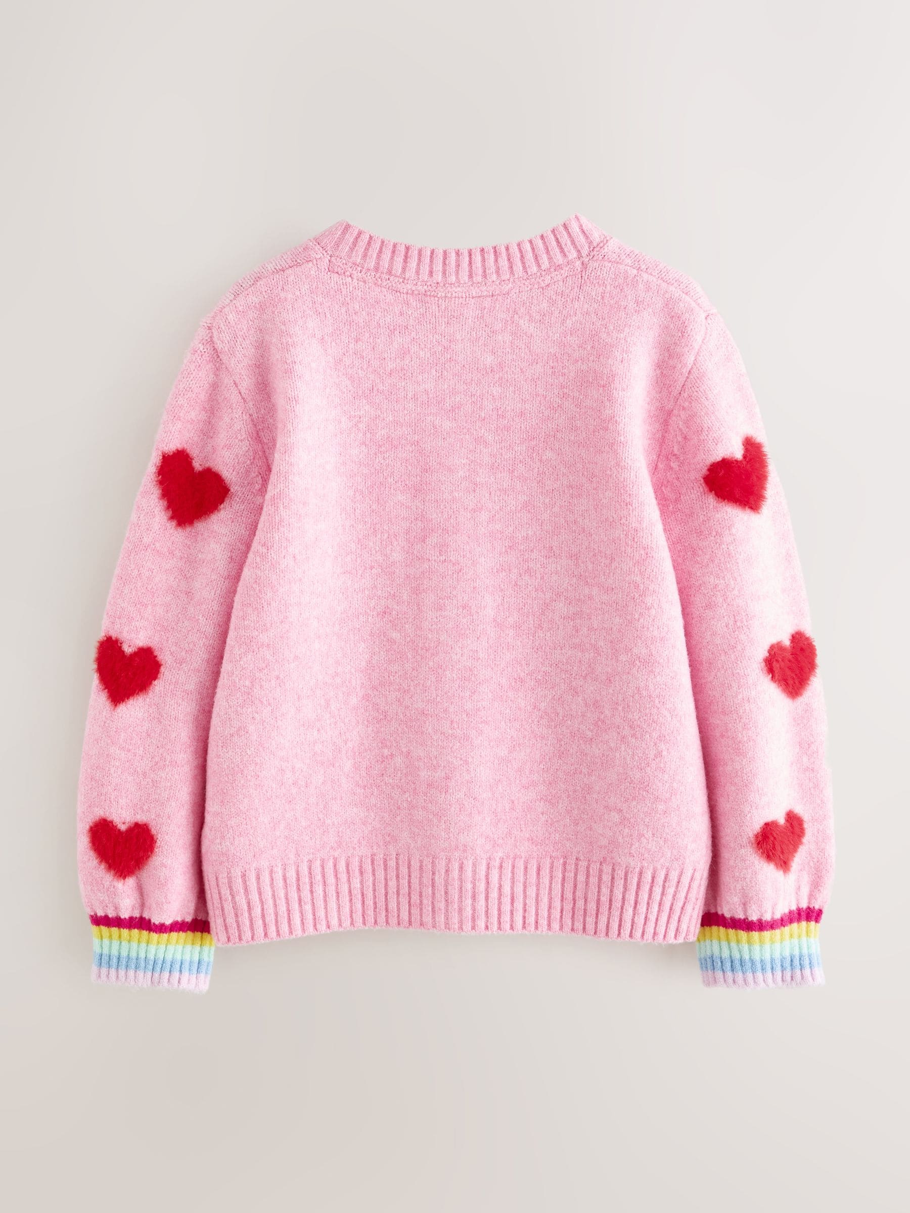 Dsiney Kidz - Little Bird by Jools Oliver Pink & Red Fluffy Heart Cardigan image 8